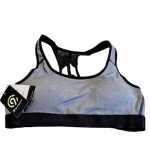 C9 by Champion Power Core Compression Sports Bra, Ebony Heather Gray, L